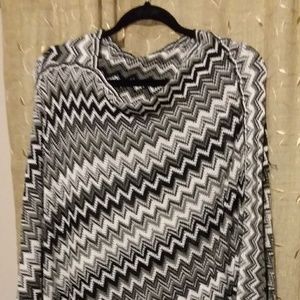 Poncho Cape black grey white